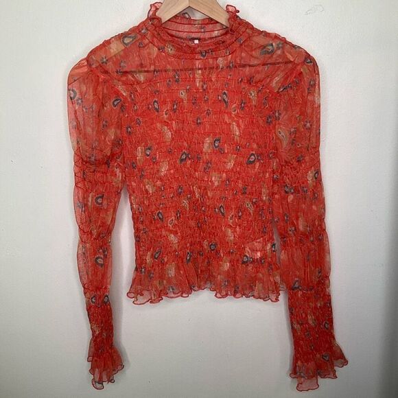 Free People Hello There Floral Semi-Sheer Blouse - Picture 3 of 8